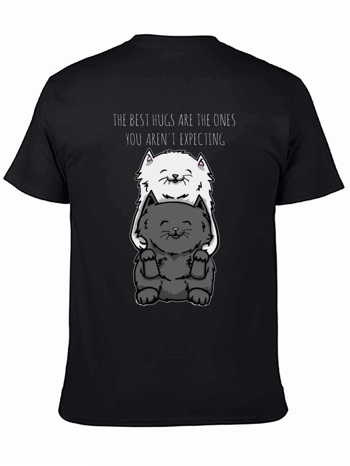 Cute Cat Hugs Graphic Tee - The Best Hugs Shirt