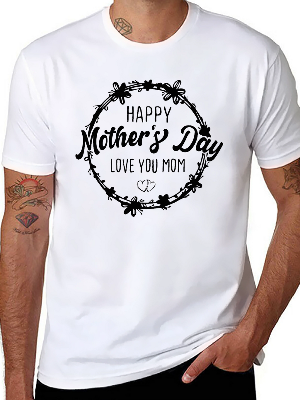 Happy Mothers Day Black T-Shirt