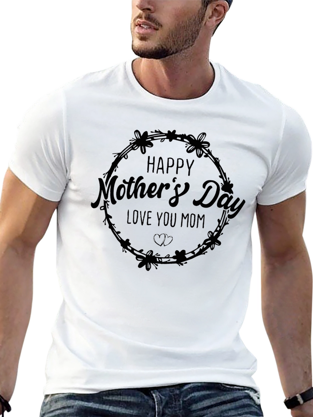 Happy Mothers Day Black T-Shirt