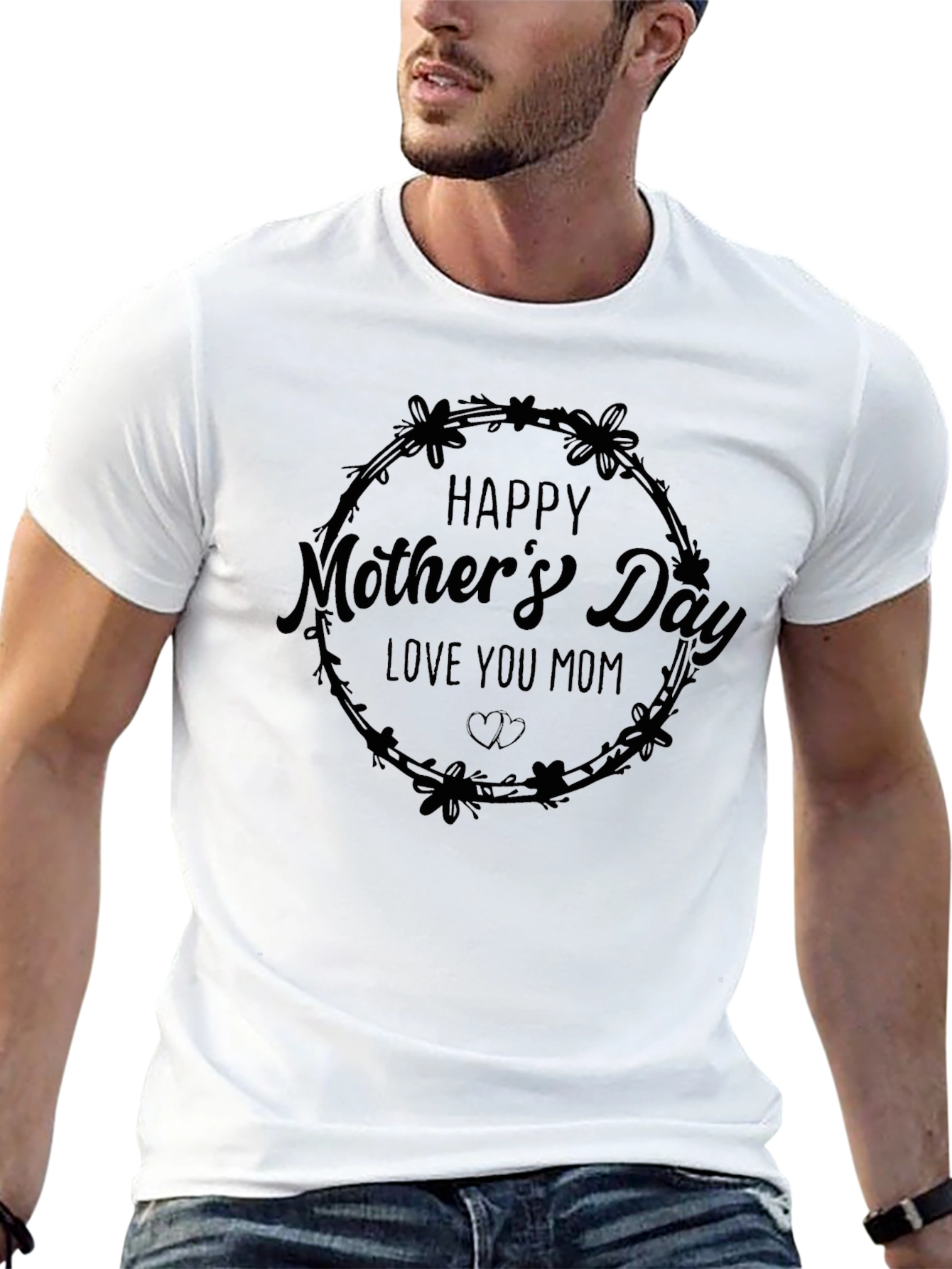 Happy Mothers Day Black T-Shirt