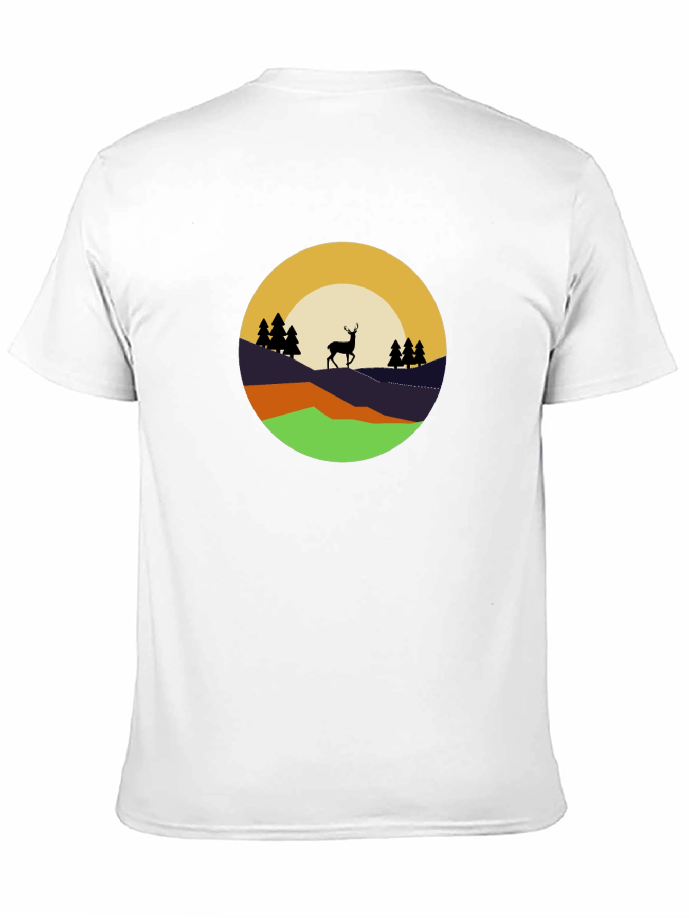 Nature Deer Graphic Tee - Black