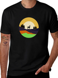Nature Deer Graphic Tee - Black