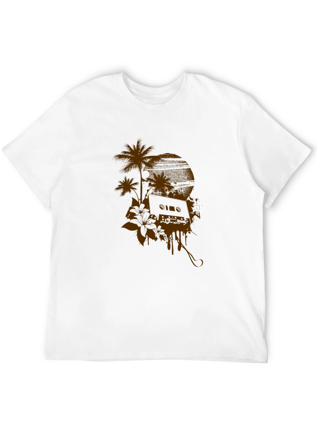 Tropical Cassette Graphic Tee - Relaxed Style