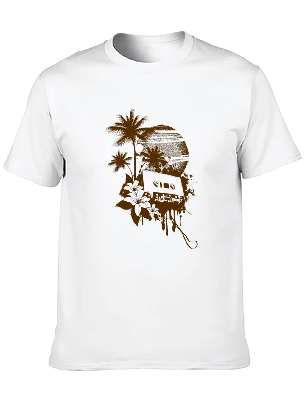 Tropical Cassette Graphic Tee - Relaxed Style