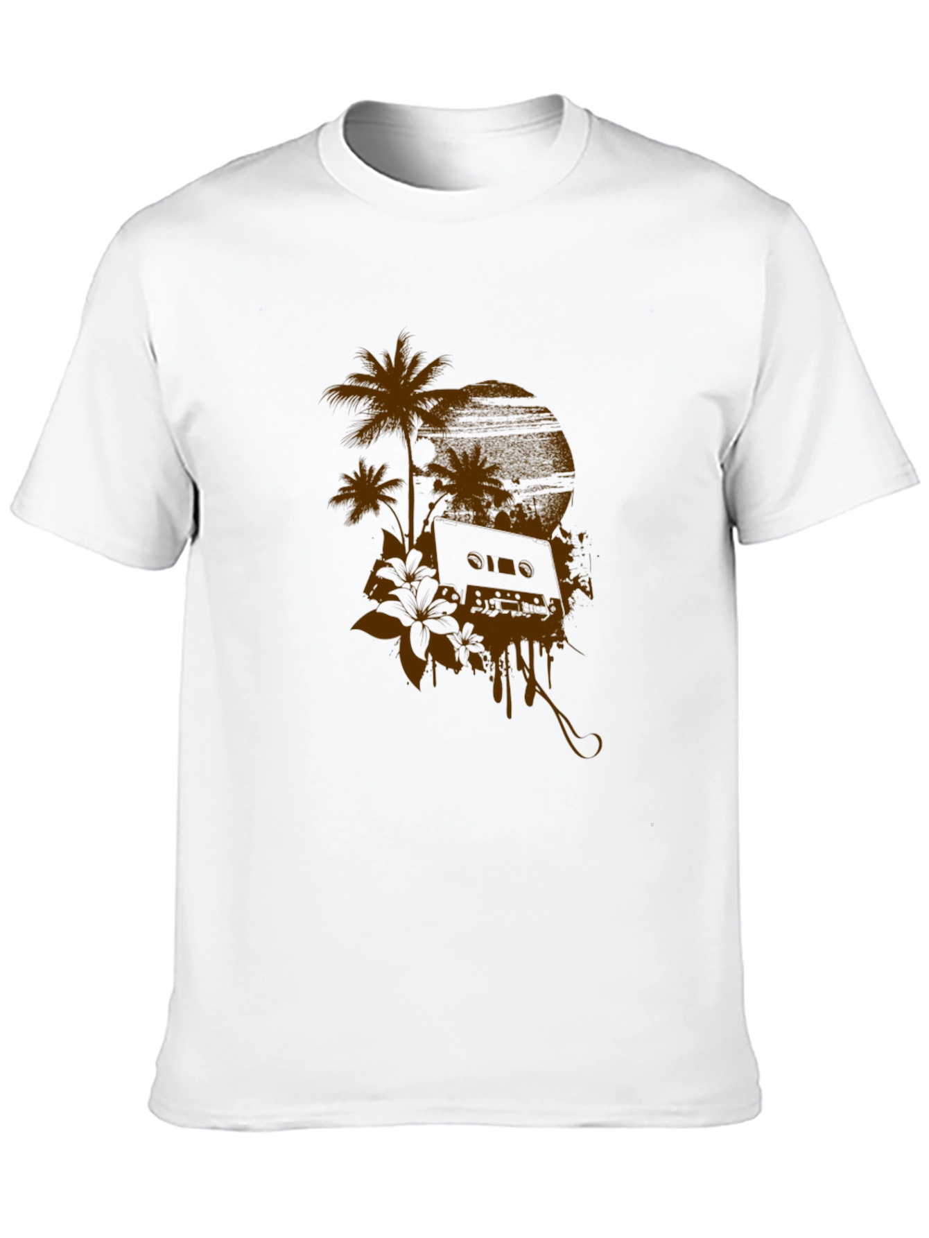 Tropical Cassette Graphic Tee - Relaxed Style