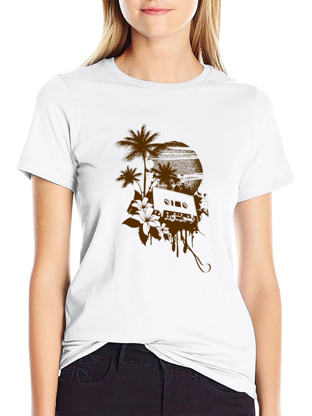 Tropical Cassette Graphic Tee - Relaxed Style