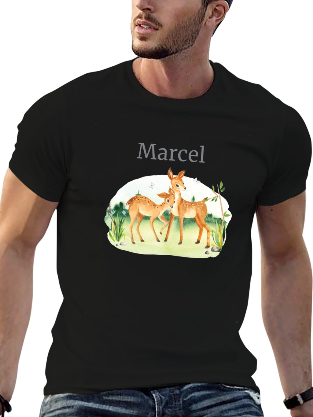 Personalized Deer Graphic Tee - Marcel