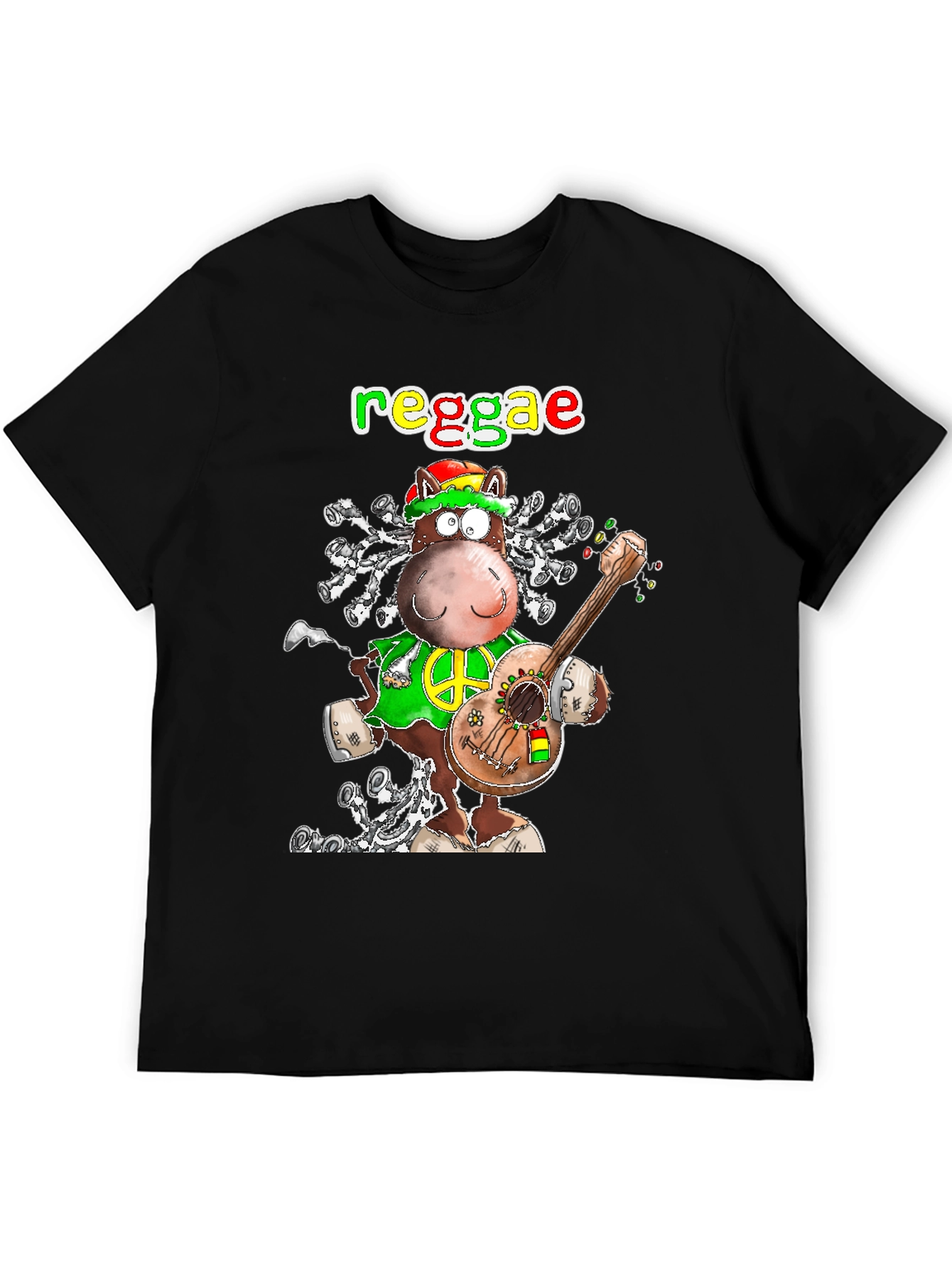 Reggae Horse Graphic T-Shirt - Funky Cartoon Tee