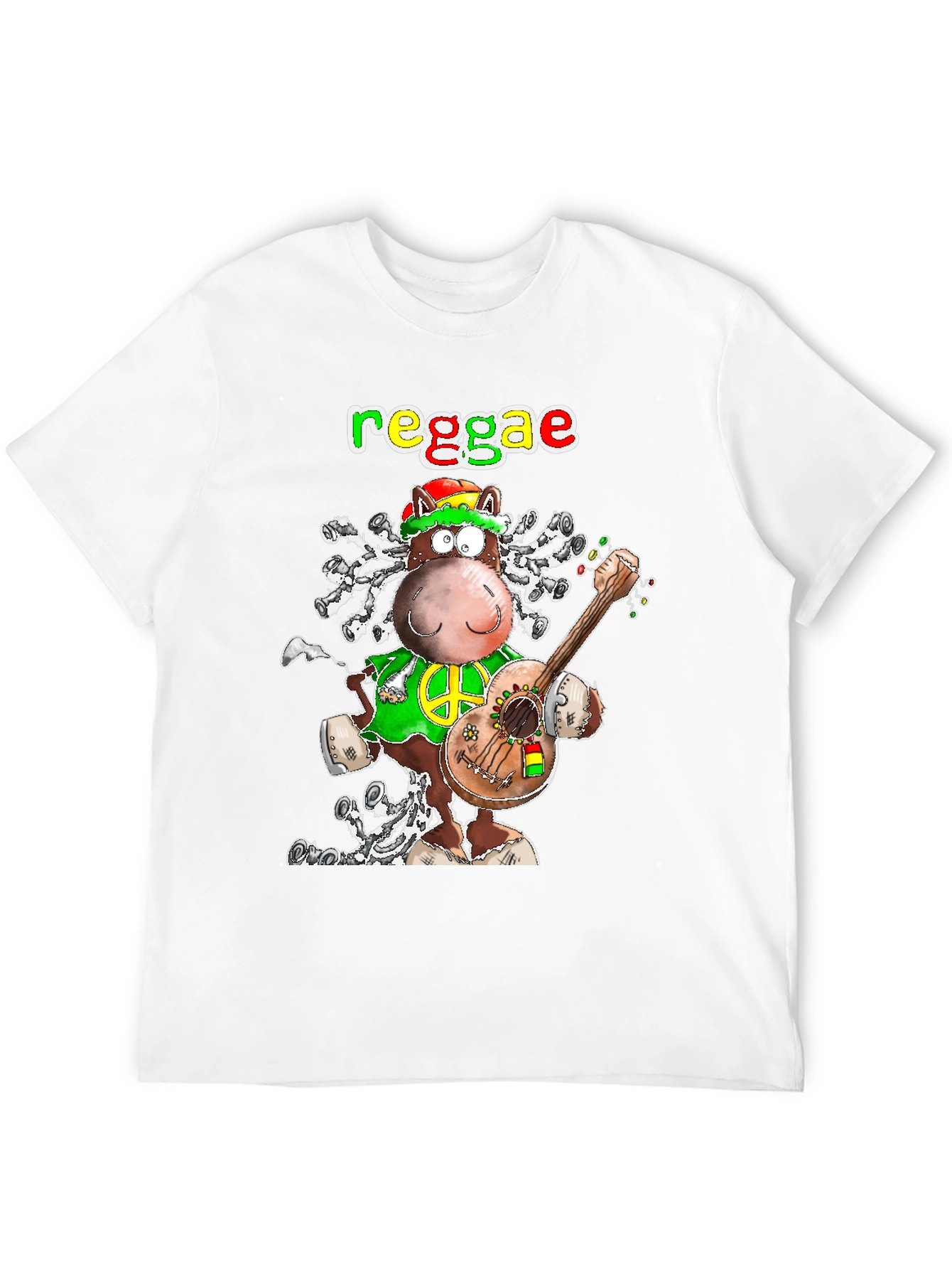 Reggae Horse Graphic T-Shirt - Funky Cartoon Tee