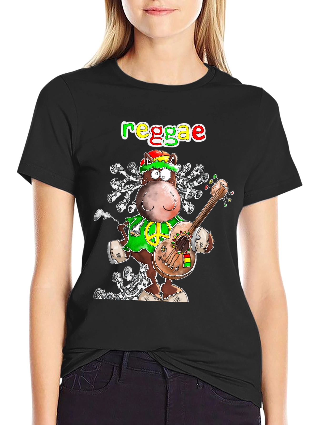 Reggae Horse Graphic T-Shirt - Funky Cartoon Tee