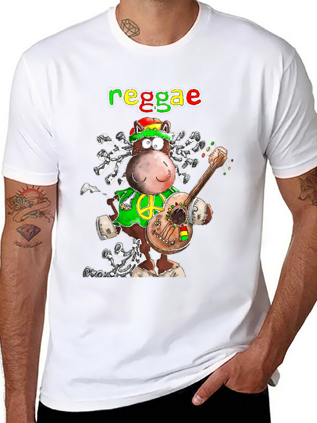 Reggae Horse Graphic T-Shirt - Funky Cartoon Tee