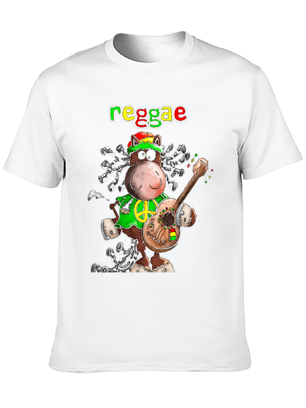 Reggae Horse Graphic T-Shirt - Funky Cartoon Tee