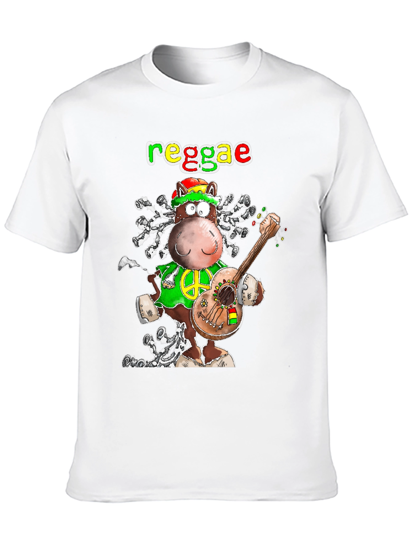 Reggae Horse Graphic T-Shirt - Funky Cartoon Tee