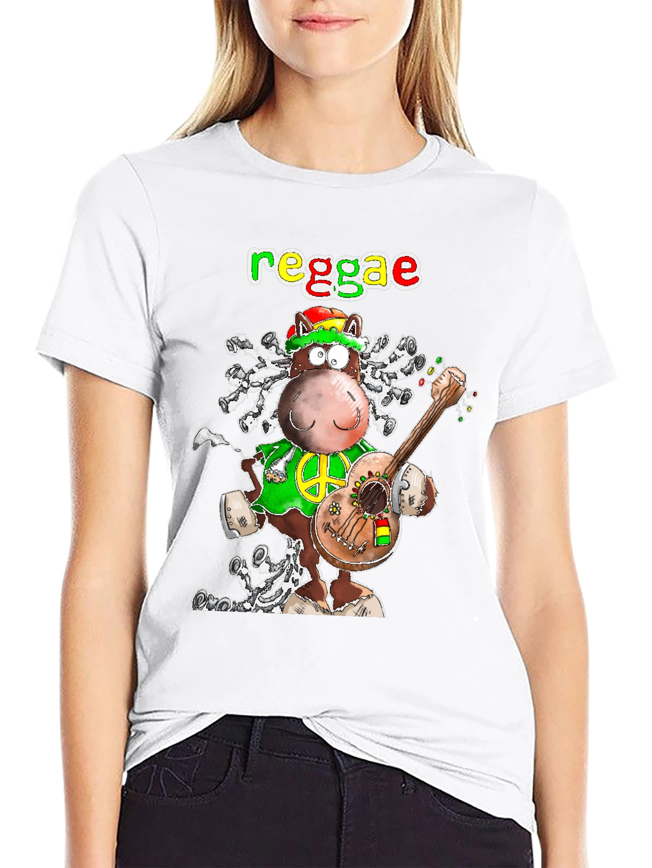 Reggae Horse Graphic T-Shirt - Funky Cartoon Tee
