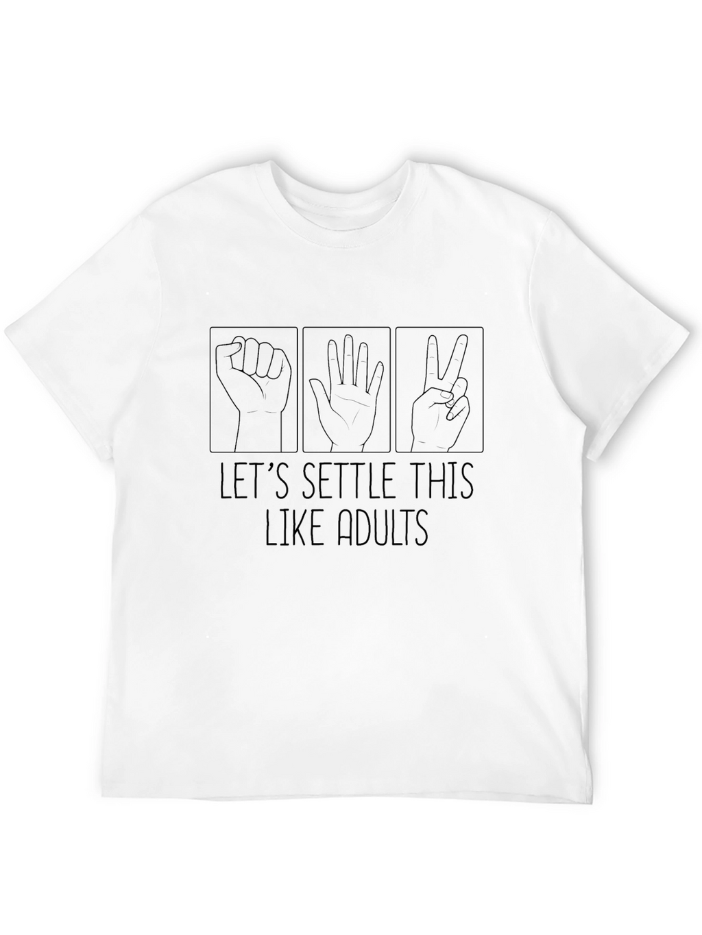 Rock Paper Scissors Settle This Black T-Shirt