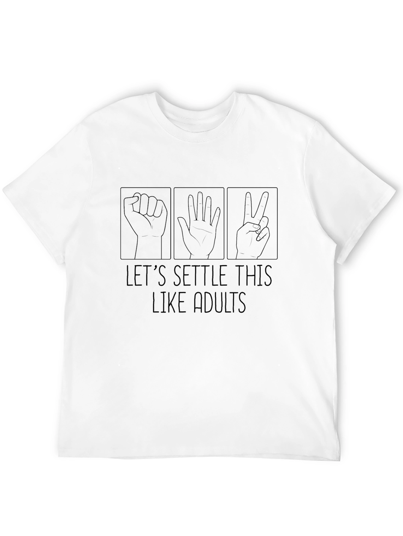 Rock Paper Scissors Settle This Black T-Shirt