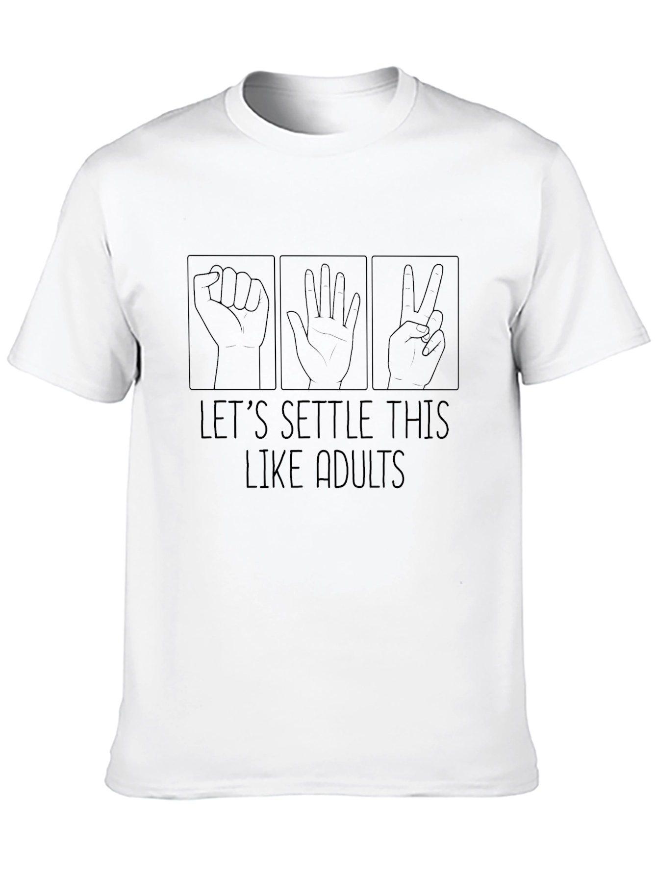 Rock Paper Scissors Settle This Black T-Shirt