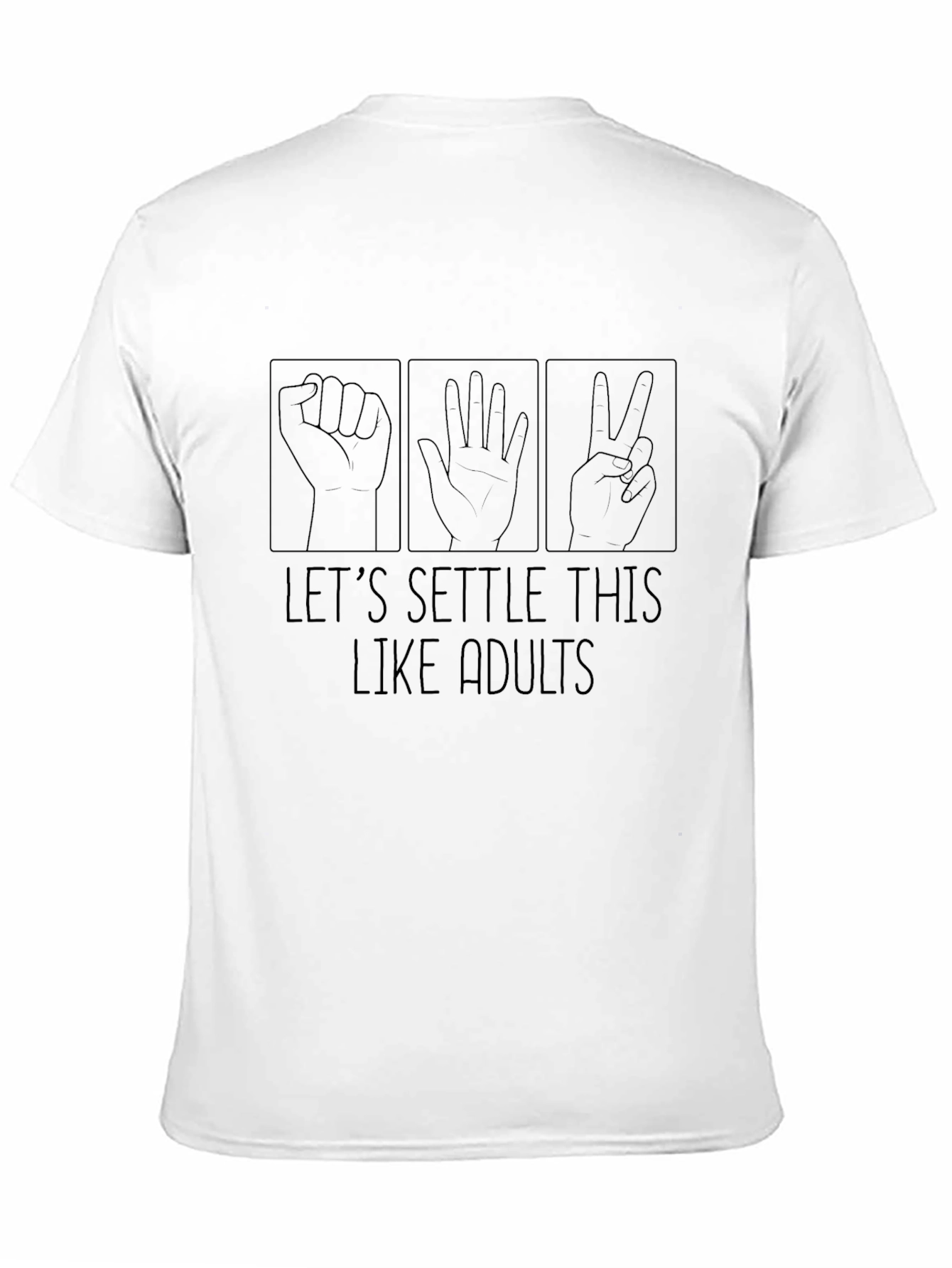 Rock Paper Scissors Settle This Black T-Shirt