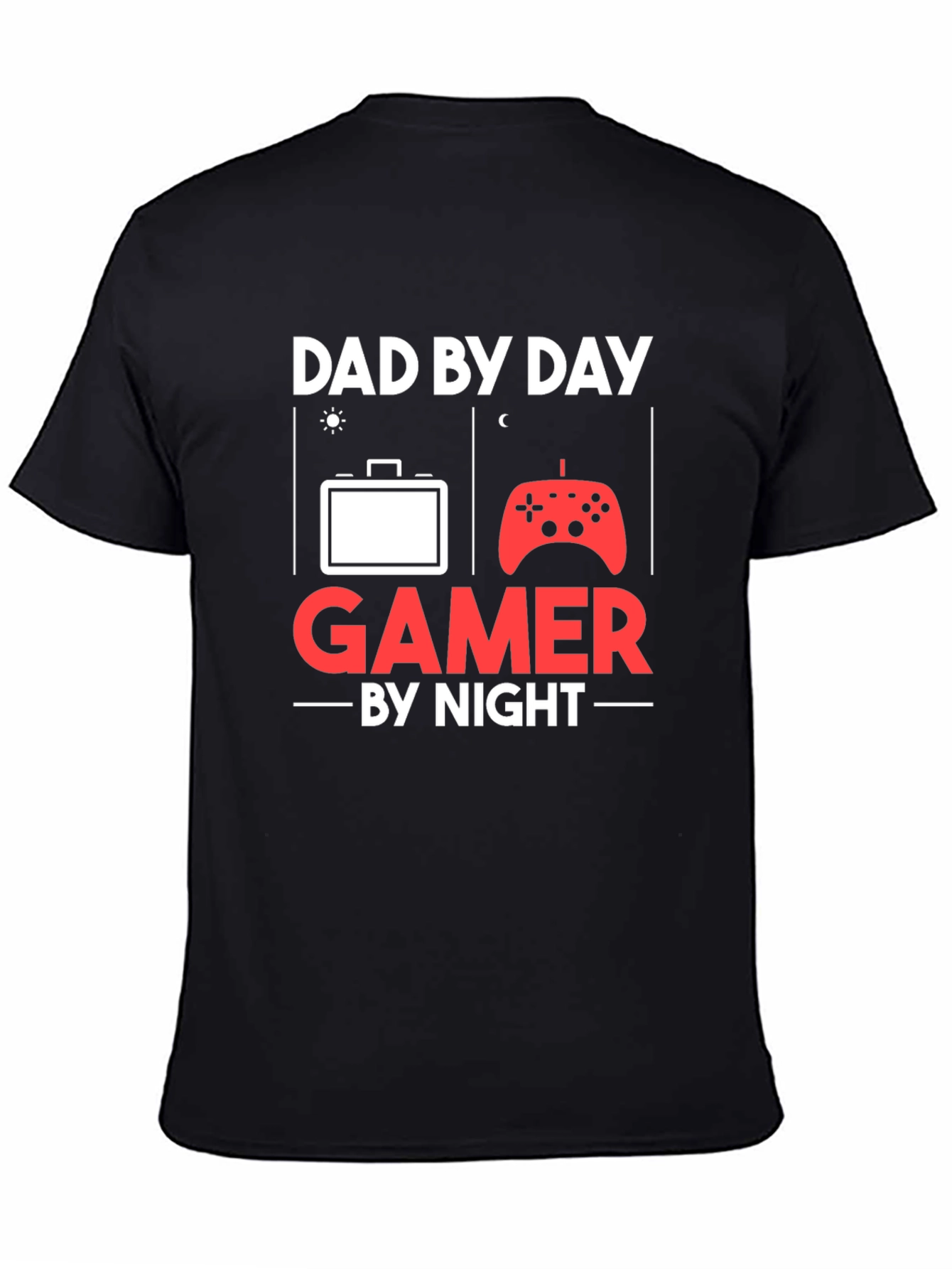 Dad By Day Gamer By Night T-Shirt - Novelty Fathers Day Gift