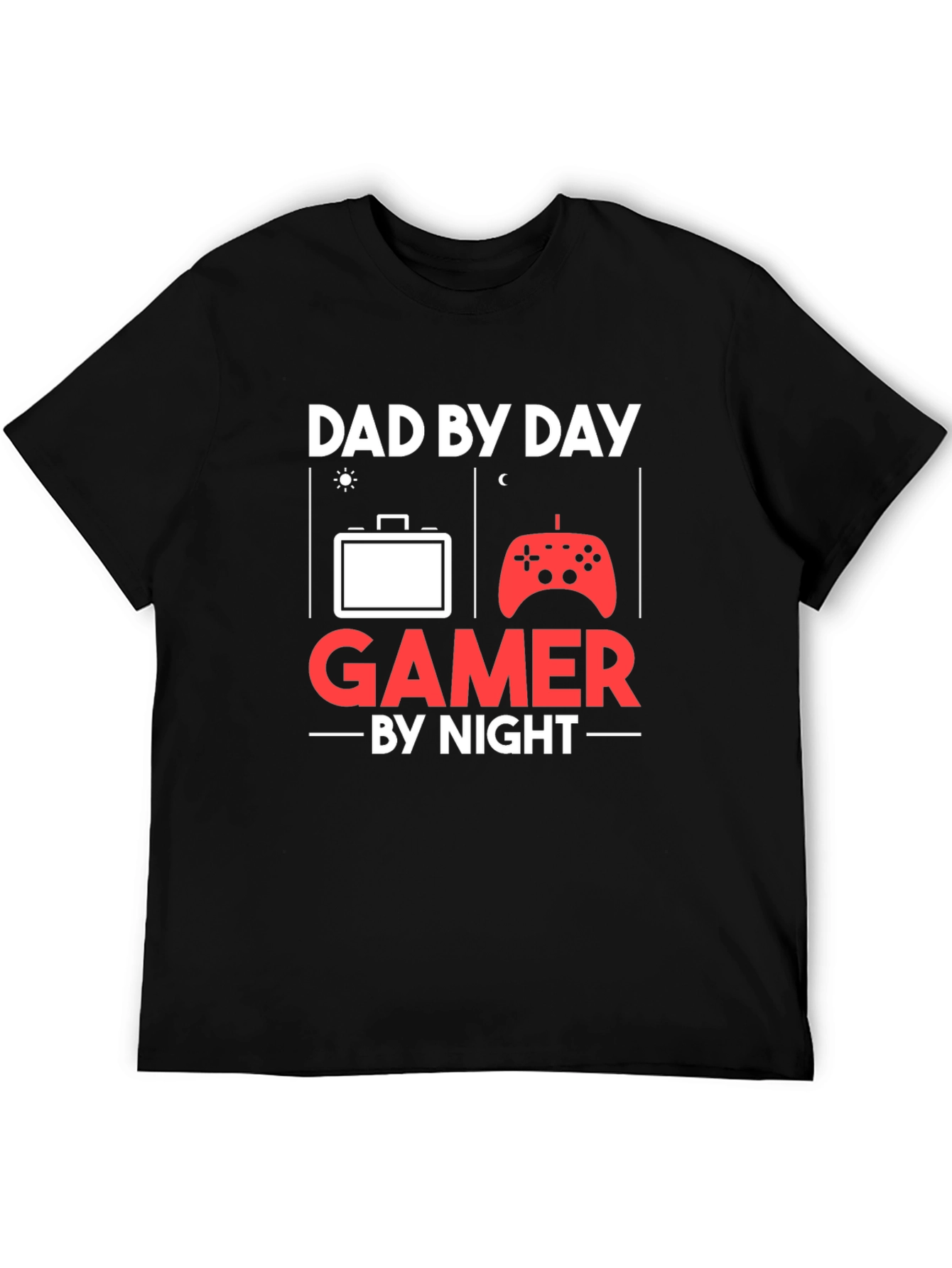 Dad By Day Gamer By Night T-Shirt - Novelty Fathers Day Gift