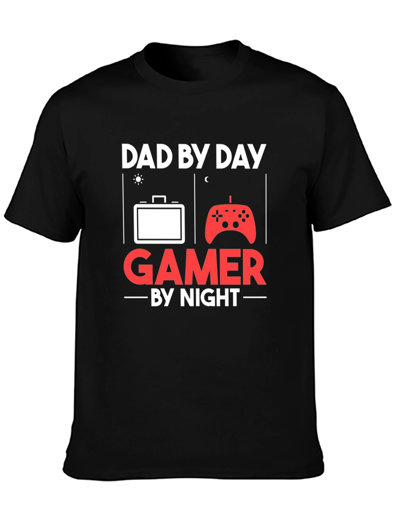 Dad By Day Gamer By Night T-Shirt - Novelty Fathers Day Gift