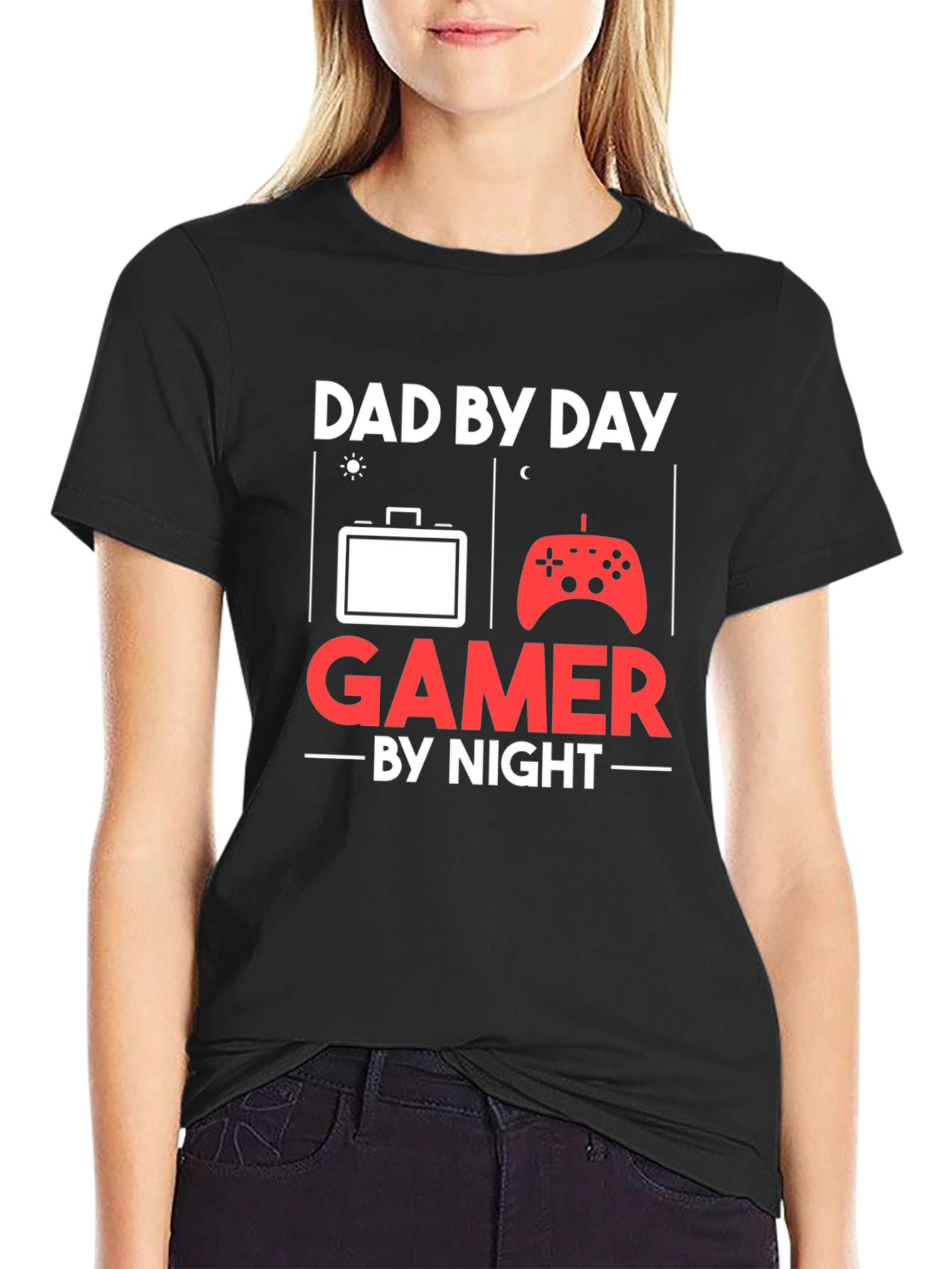 Dad By Day Gamer By Night T-Shirt - Novelty Fathers Day Gift