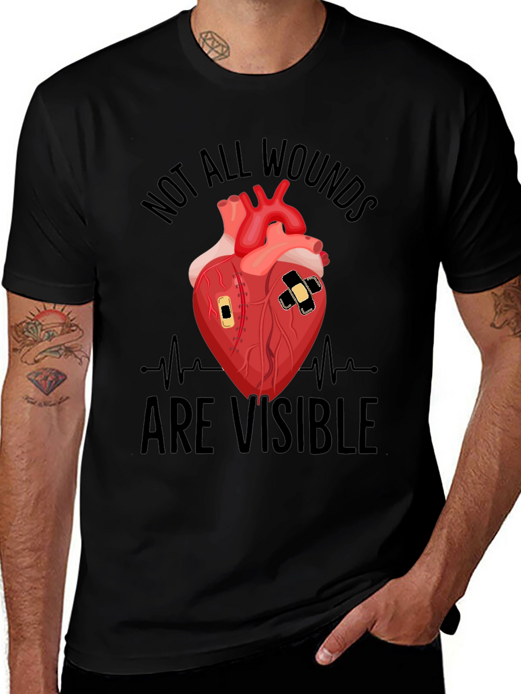 Wounded Heart Graphic T-Shirt - Unisex