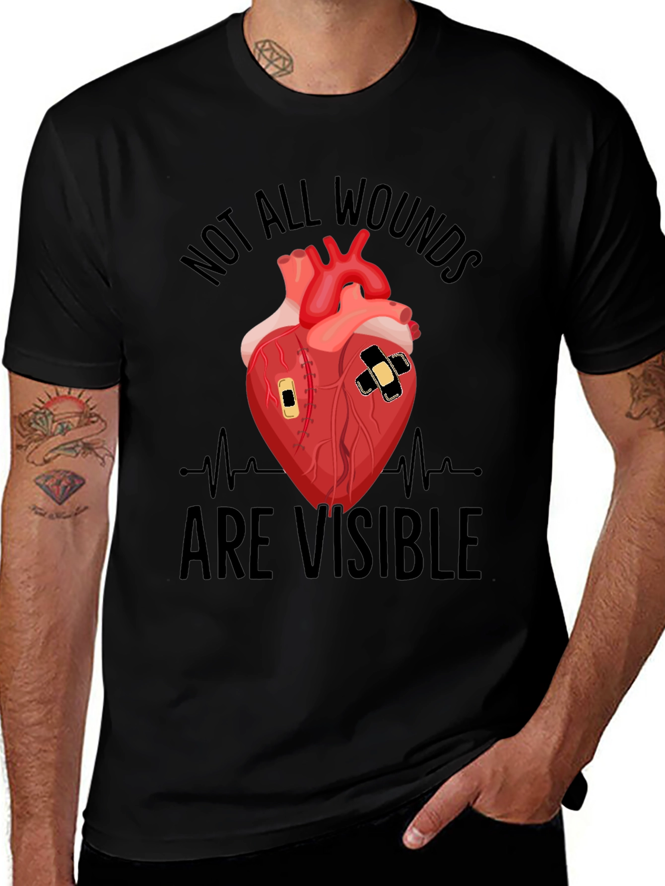 Wounded Heart Graphic T-Shirt - Unisex