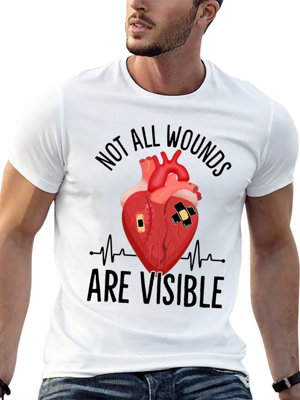 Wounded Heart Graphic T-Shirt - Unisex