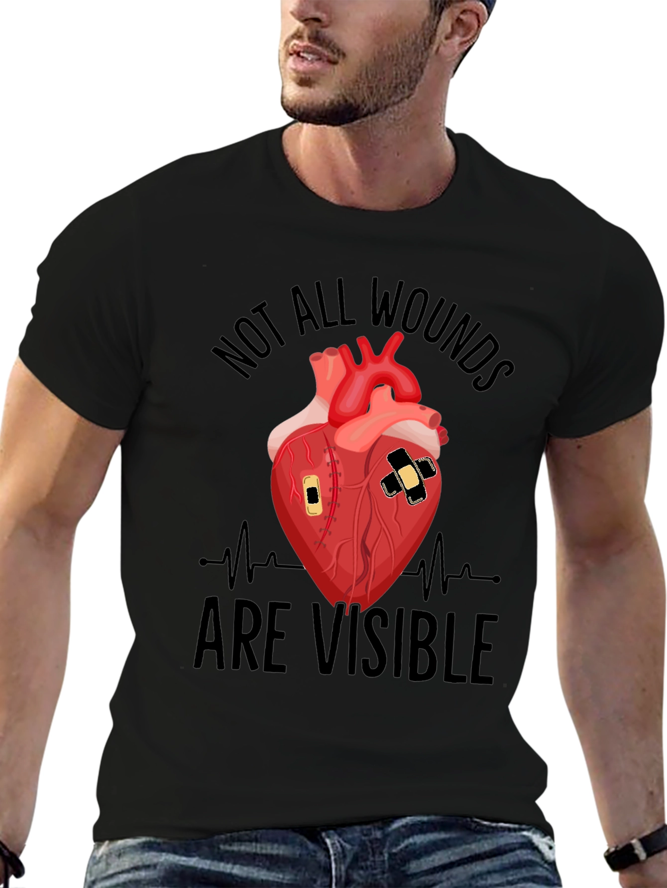Wounded Heart Graphic T-Shirt - Unisex