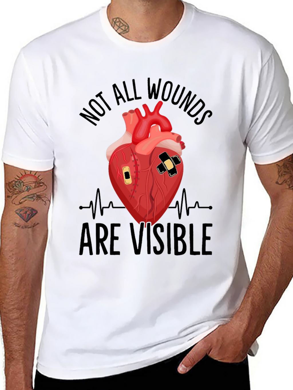 Wounded Heart Graphic T-Shirt - Unisex