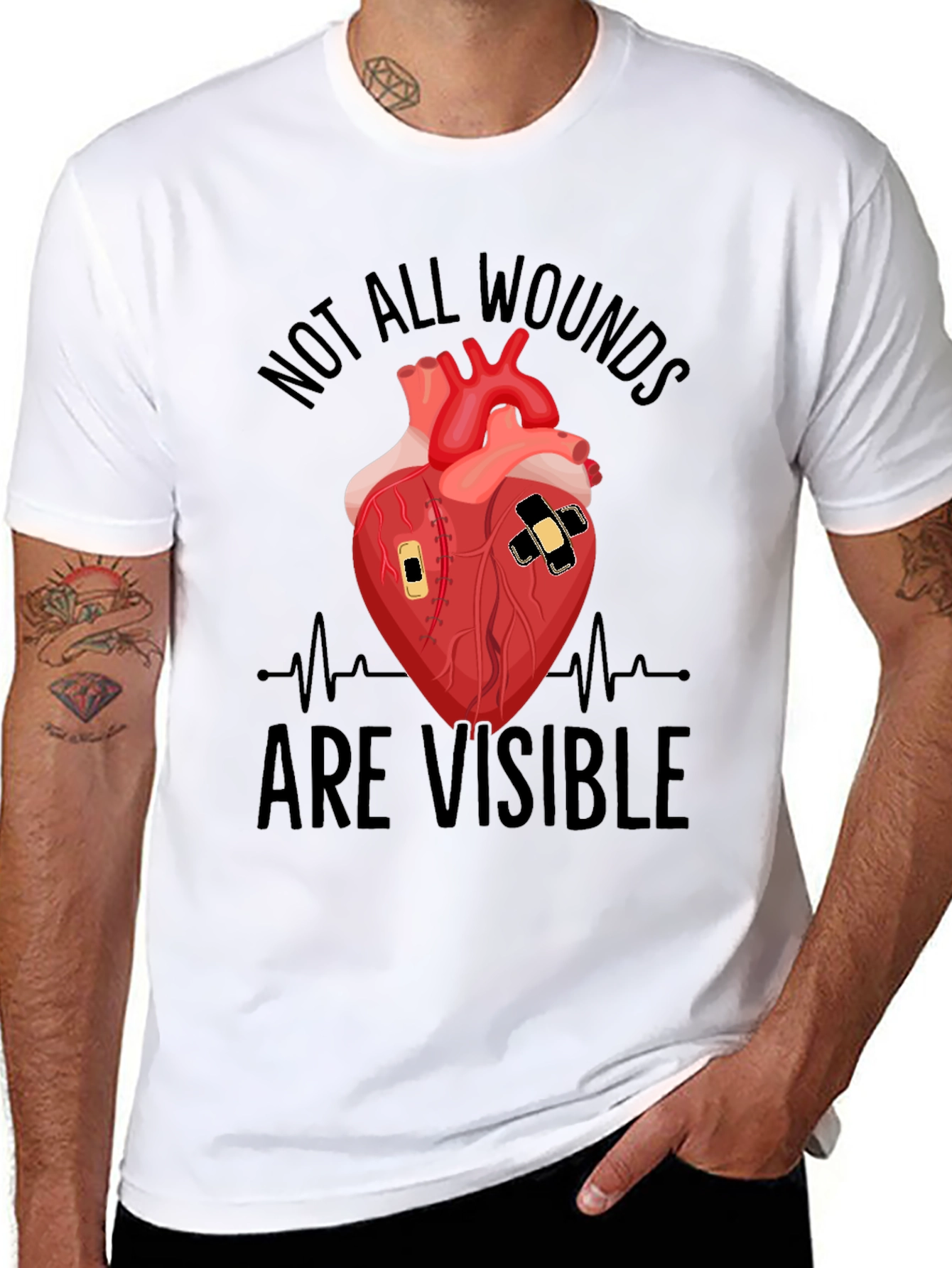 Wounded Heart Graphic T-Shirt - Unisex