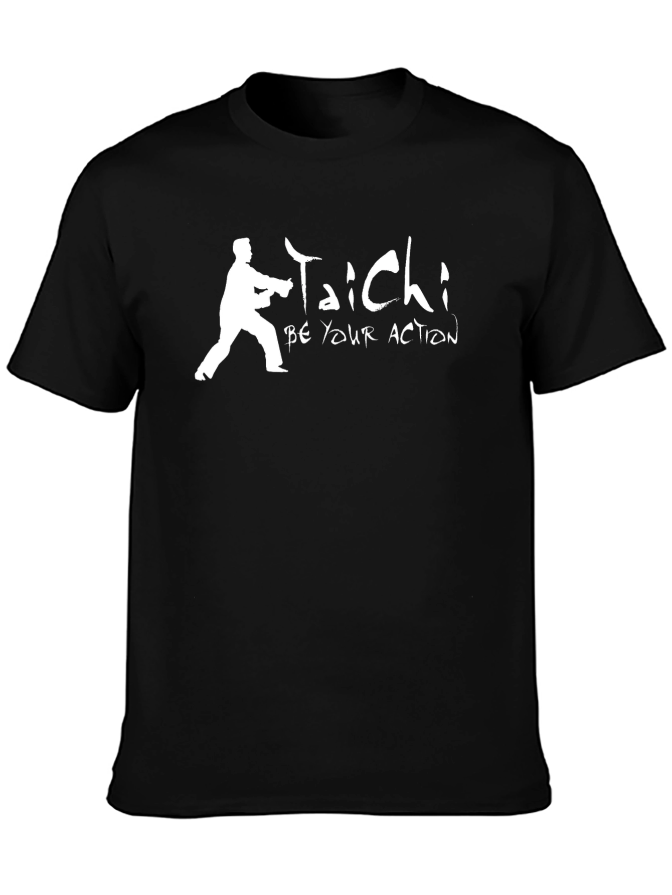 Tai Chi Be Your Action Graphic Black T-Shirt
