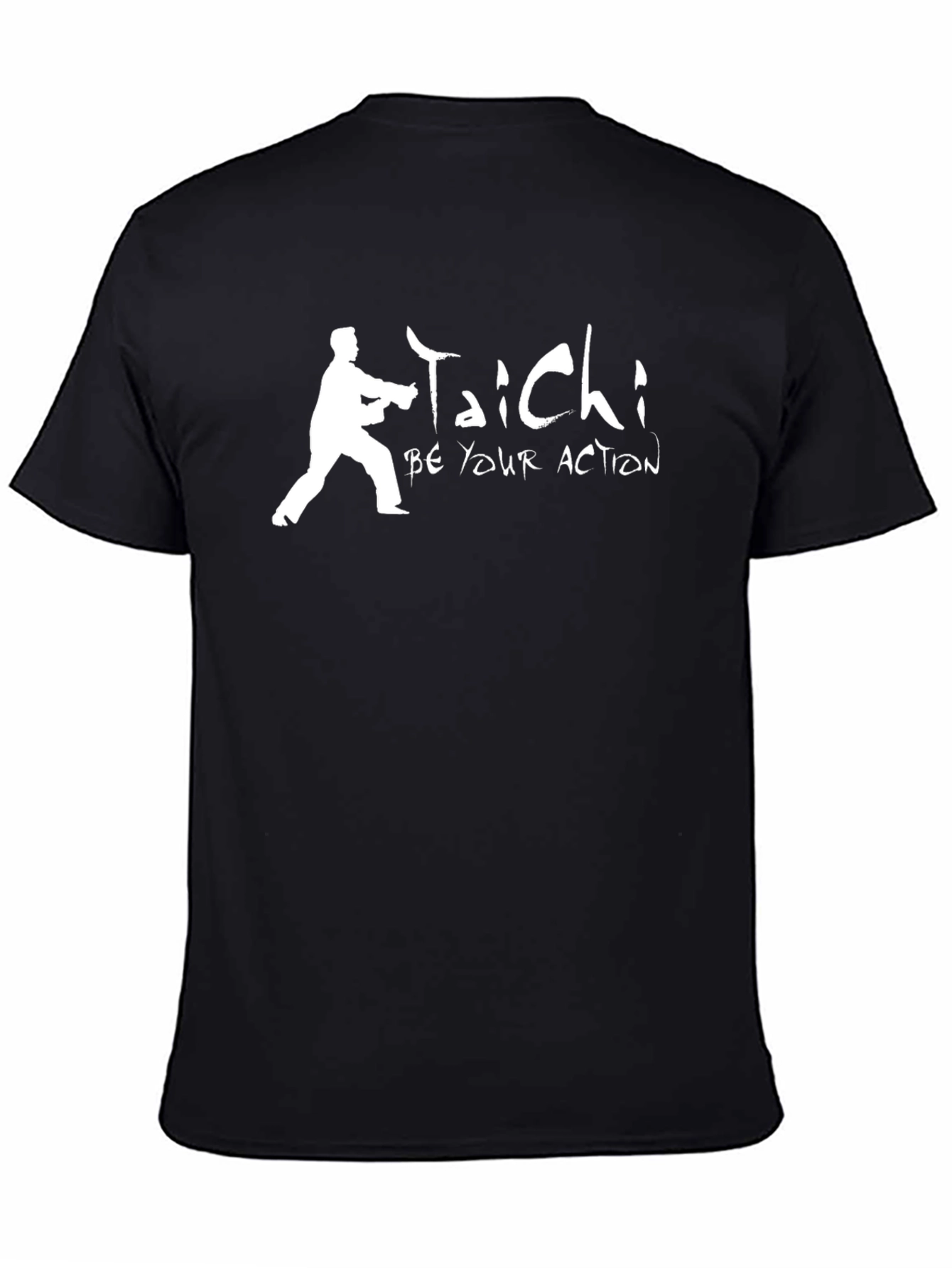 Tai Chi Be Your Action Graphic Black T-Shirt