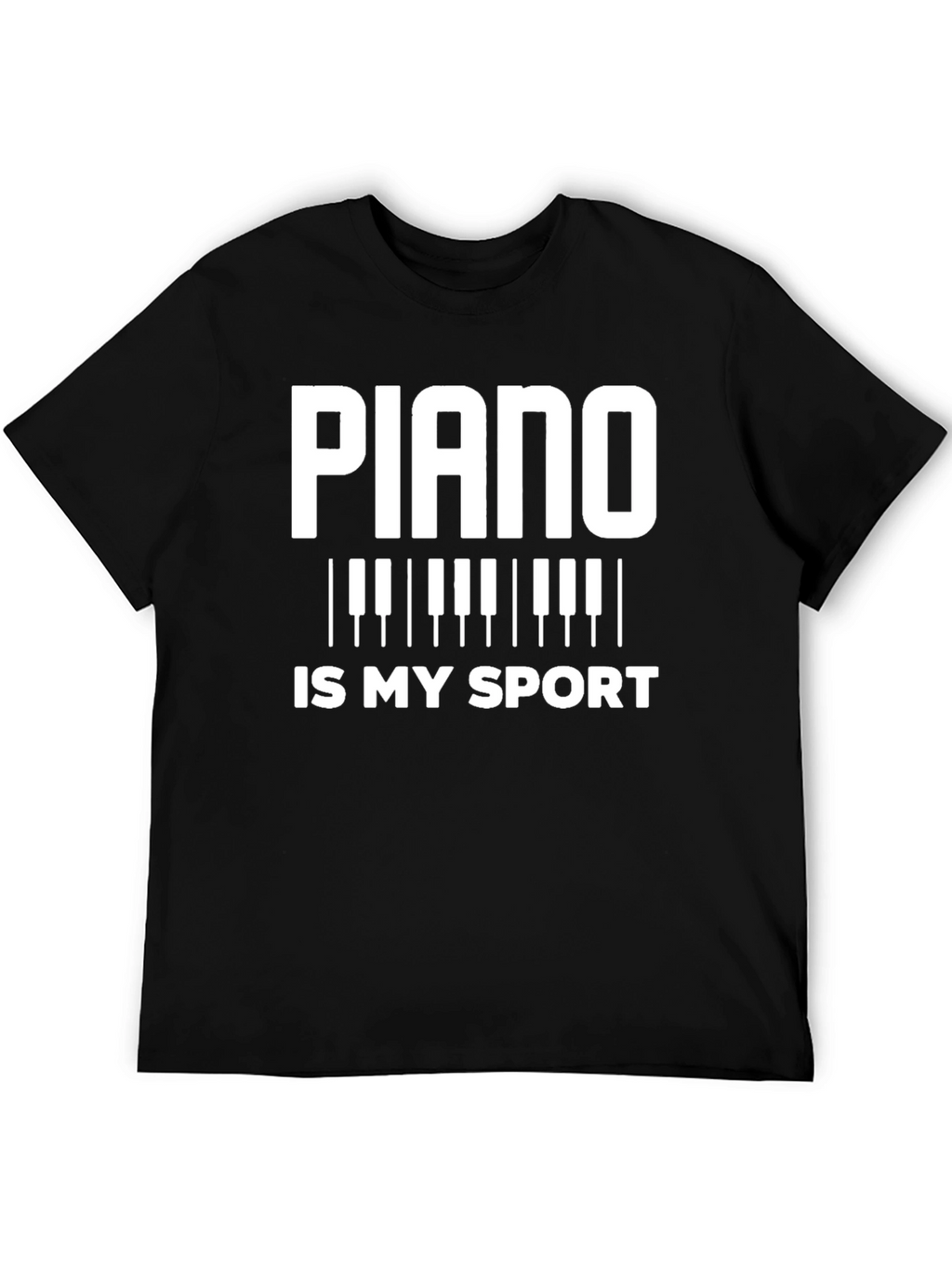 Piano is My Sport Black T-Shirt