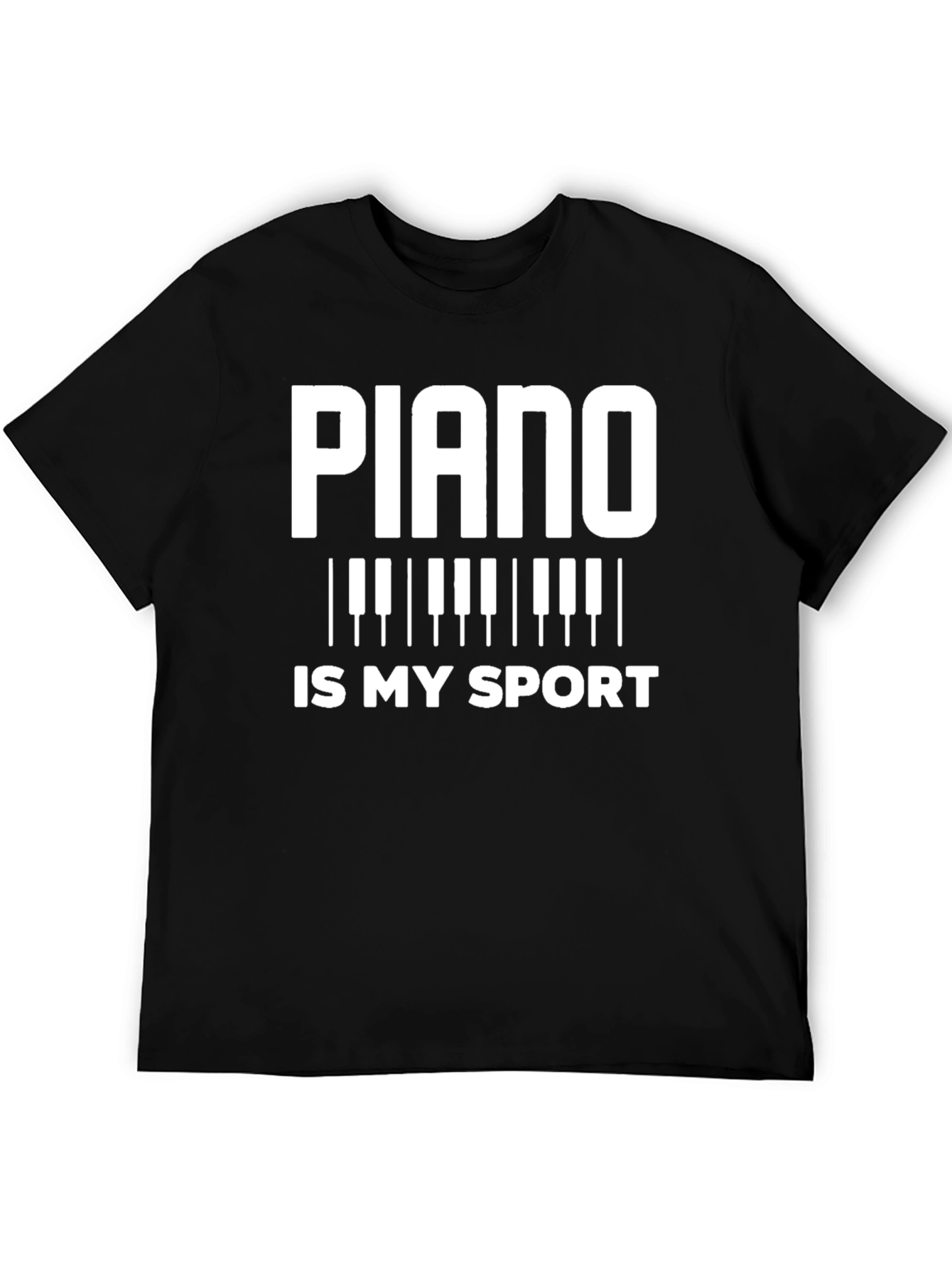 Piano is My Sport Black T-Shirt