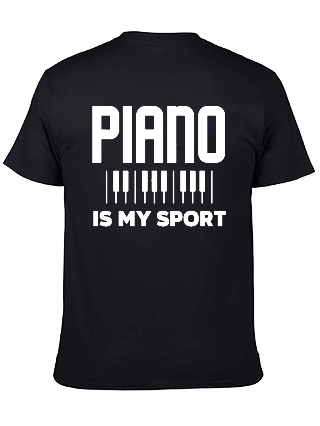 Piano is My Sport Black T-Shirt