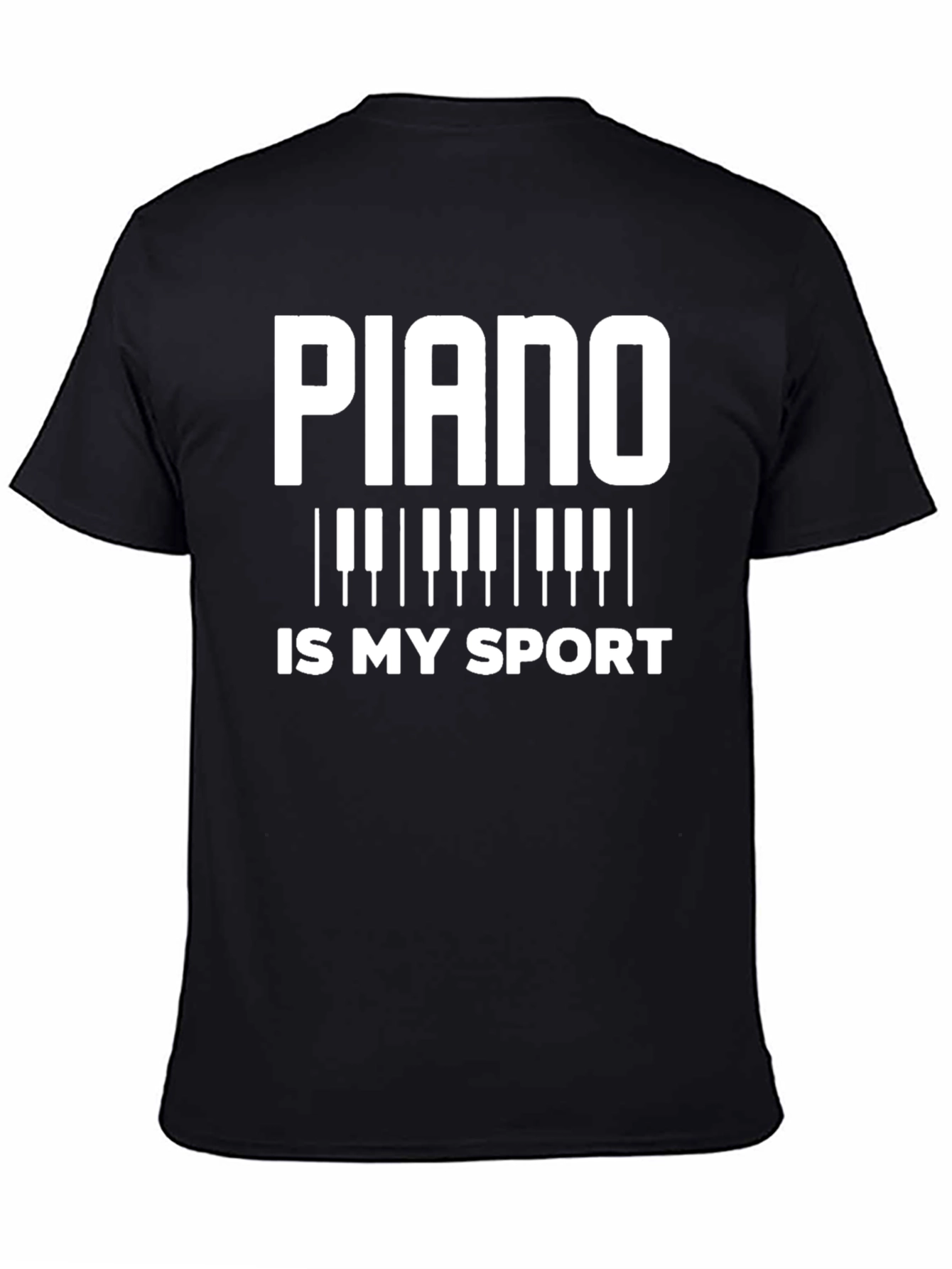 Piano is My Sport Black T-Shirt