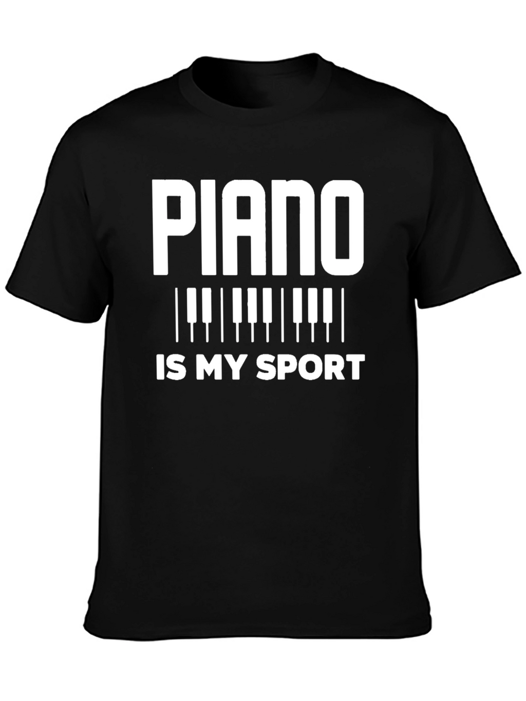 Piano is My Sport Black T-Shirt