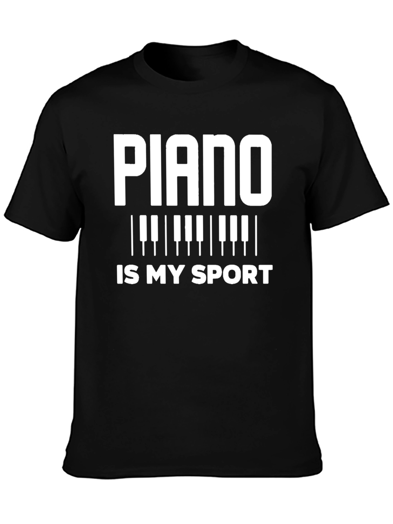 Piano is My Sport Black T-Shirt