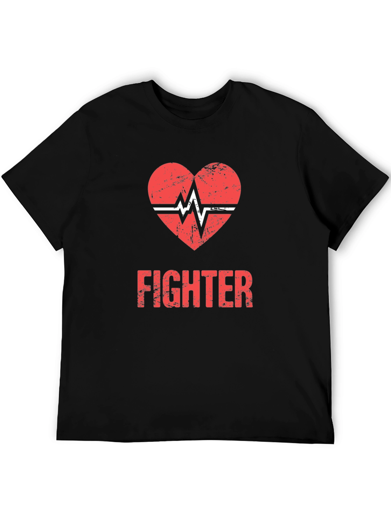 Fighter Heartbeat Graphic Tee - Stylish & Strong