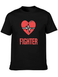 Fighter Heartbeat Graphic Tee - Stylish & Strong