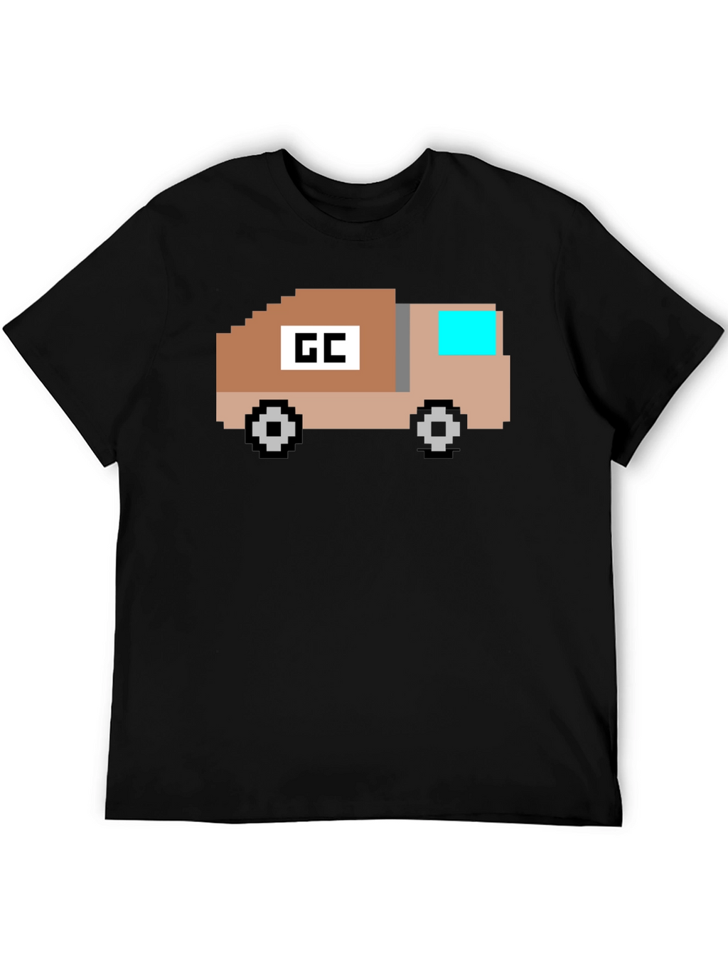 Retro Pixel Truck Graphic T-Shirt - Black