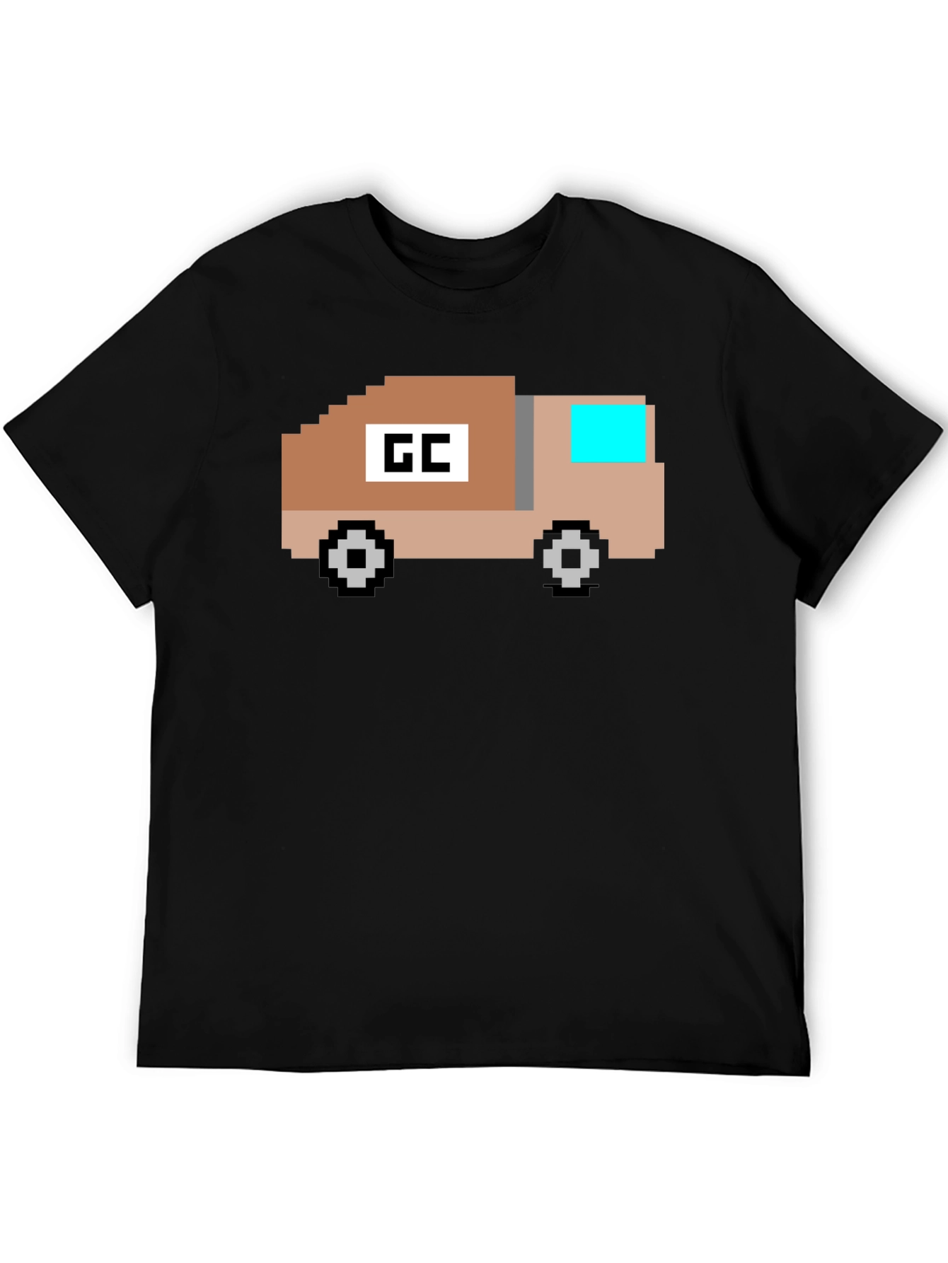 Retro Pixel Truck Graphic T-Shirt - Black