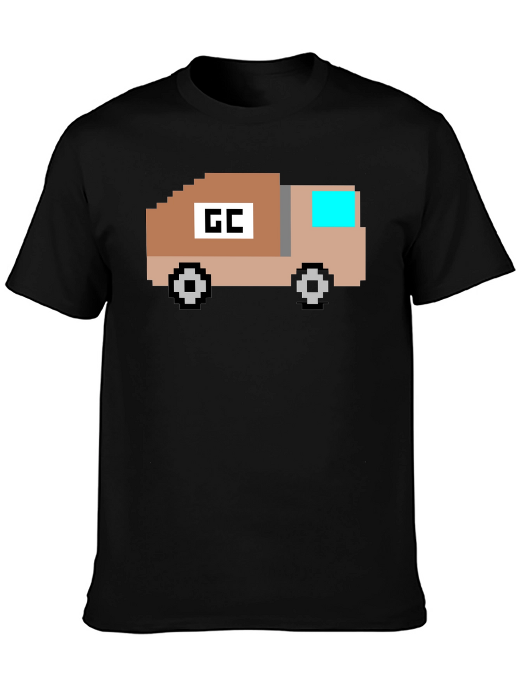 Retro Pixel Truck Graphic T-Shirt - Black