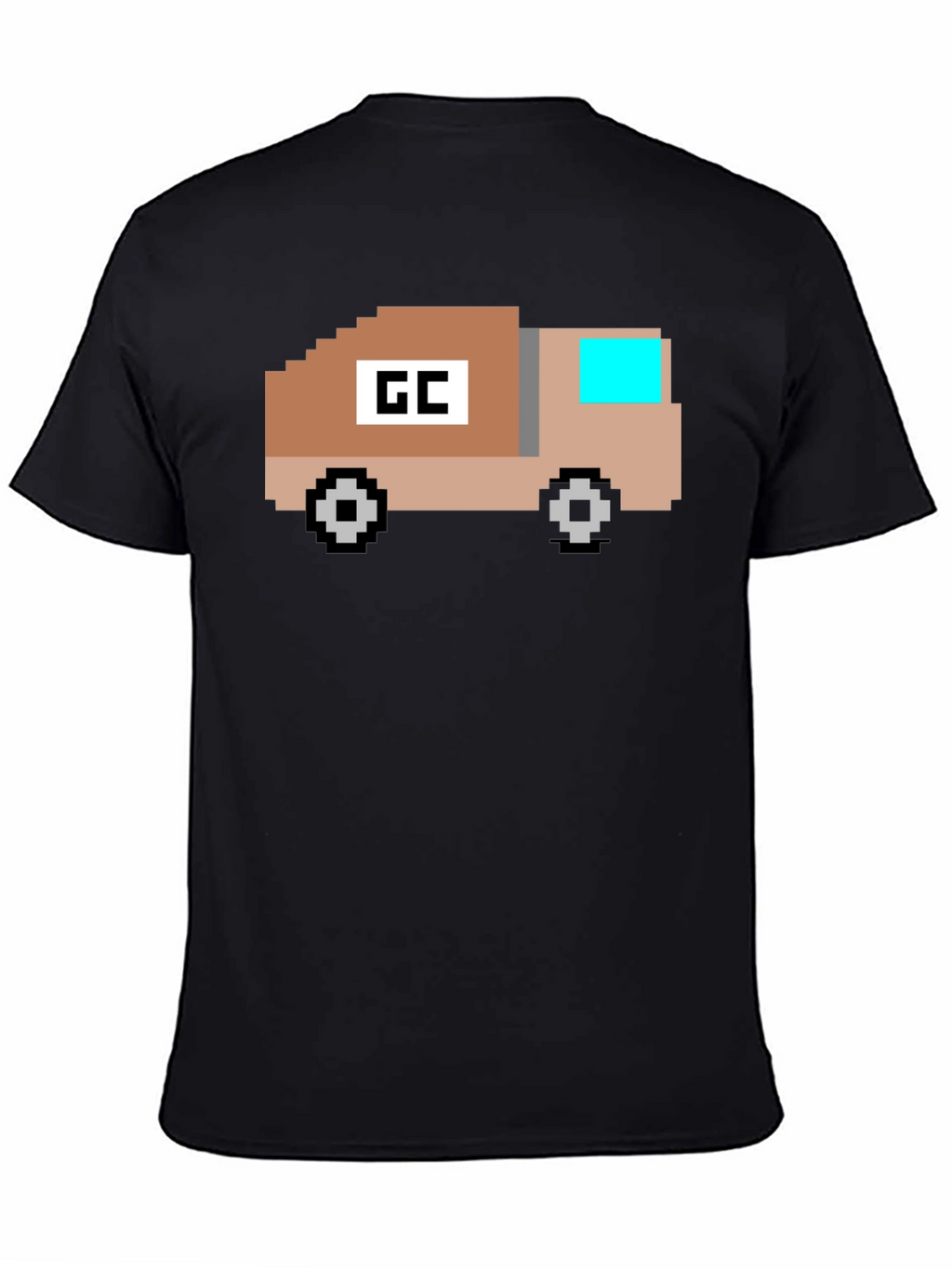 Retro Pixel Truck Graphic T-Shirt - Black