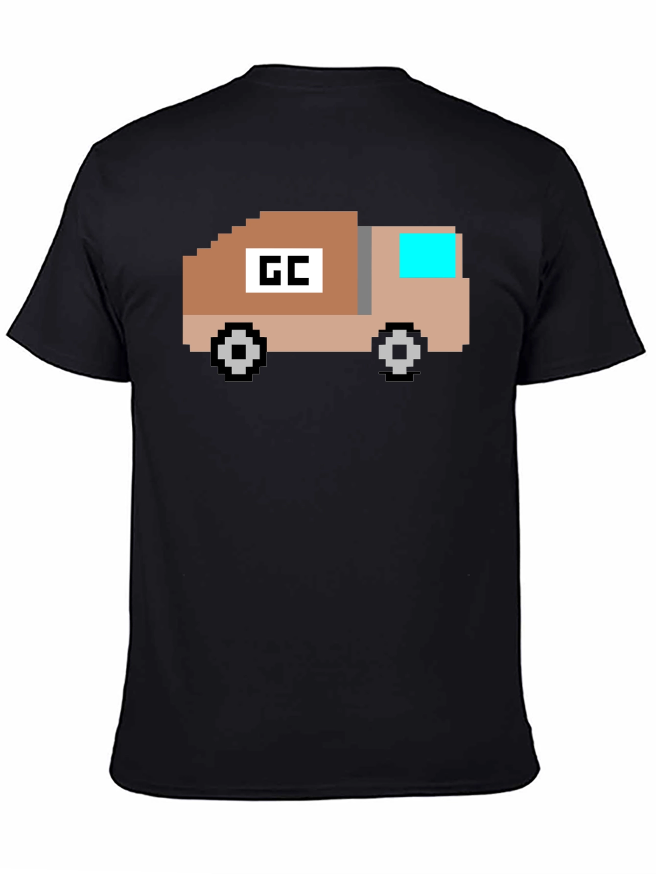 Retro Pixel Truck Graphic T-Shirt - Black