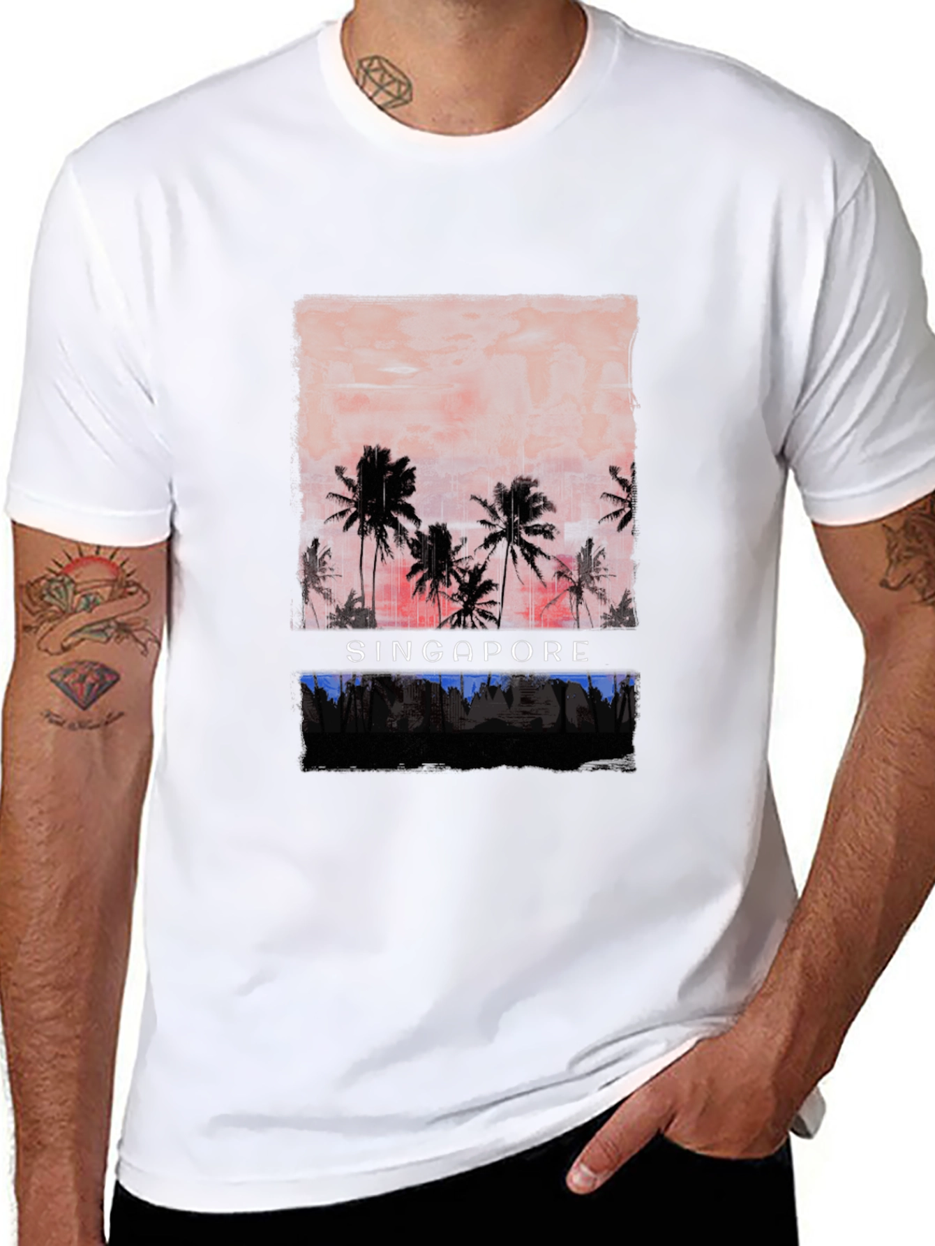 Singapore Sunset Graphic T-Shirt