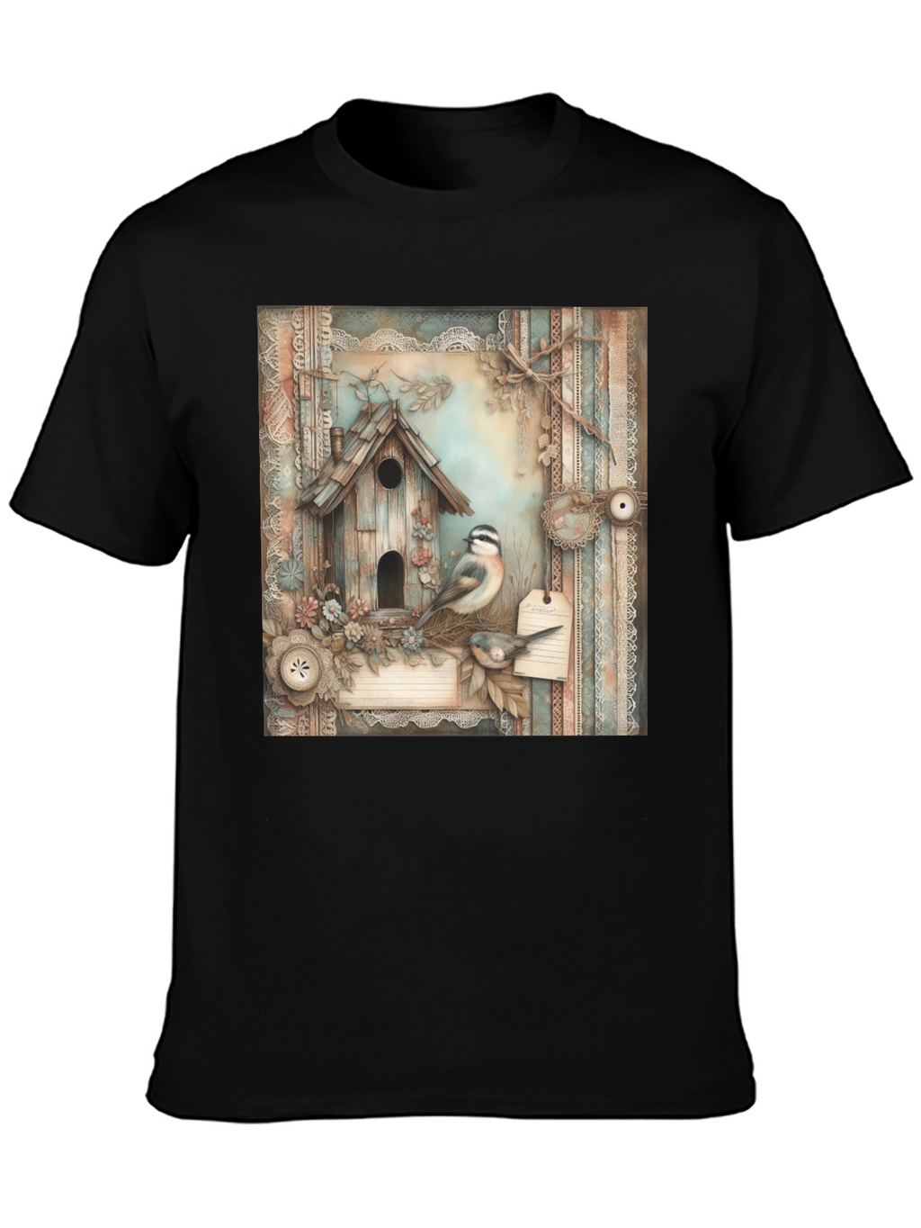 Rustic Birdhouse & Bird T-Shirt