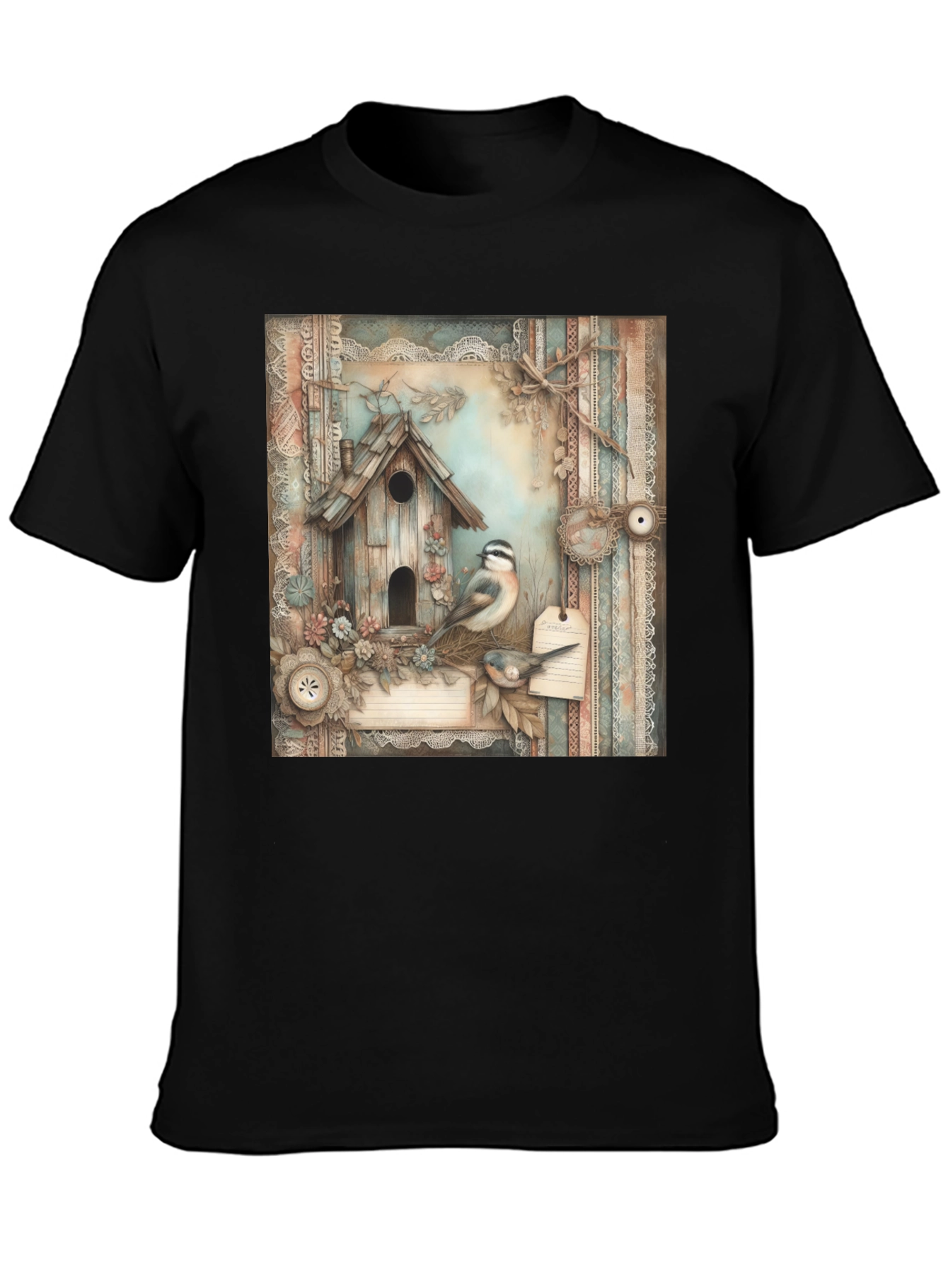 Rustic Birdhouse & Bird T-Shirt